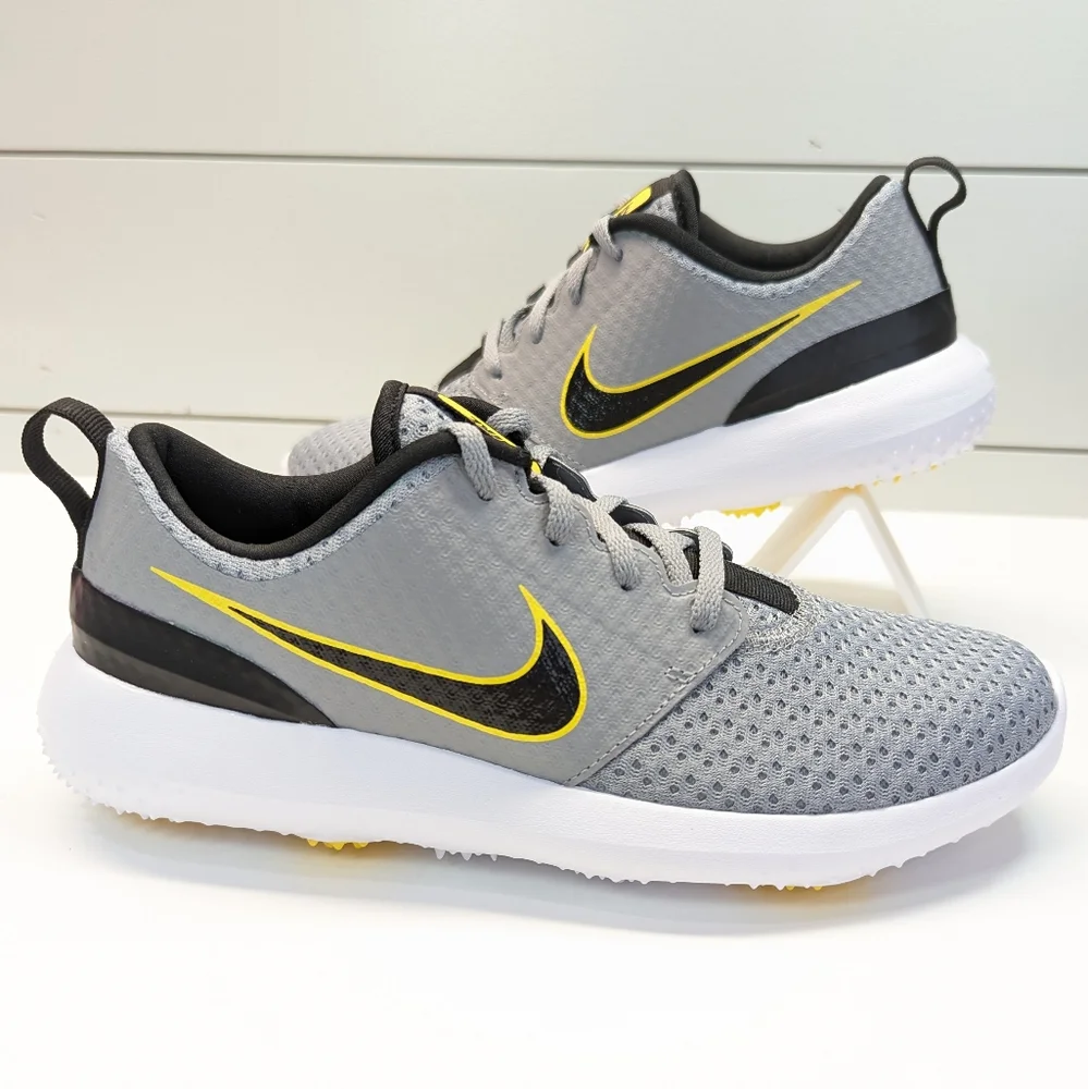 6Y Nike Roshe Golf G Junior Lace Up Grey Yellow Spikeless shoes sie Youth's 6